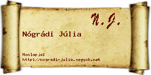 Nógrádi Júlia névjegykártya